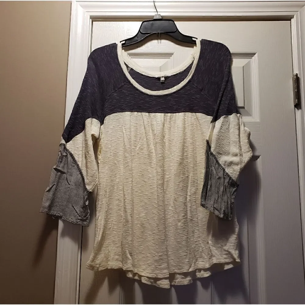 Maurices Colorblock Woven Stripe Top - Picture 2 of 11